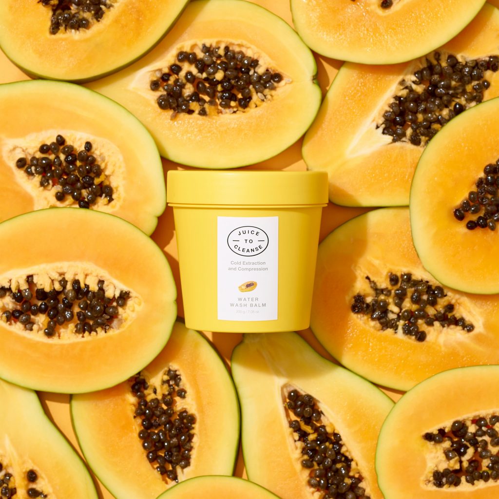 Water Wash Balm Juice to Cleanse lista de superalimentos: Limpiador al agua con papaya